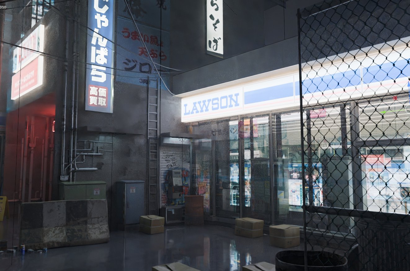 场景渲染:日式街头便利店